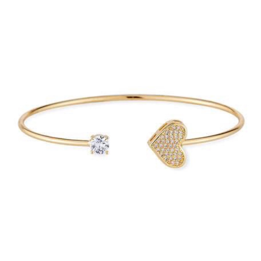 NEW Greenbeads Crystal Heart Cuff Bracelet
